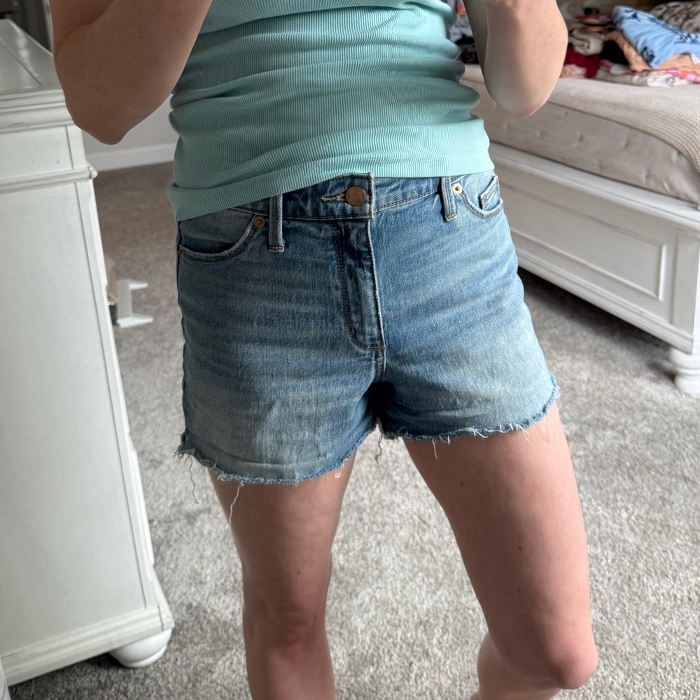 High waisted denim shorts
